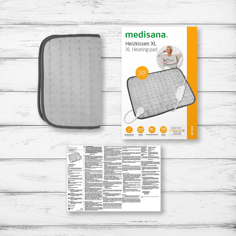 Medisana XL Electric Heating Pad With Overheat Protection in Grey (HP650)