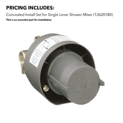 Hansgrohe Vernis Shape Single Lever Shower Mixer in Chrome With Concealed Installation Set (71658000)