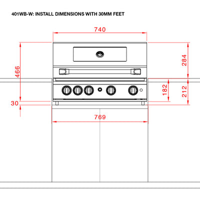 Smart 4 Burner Built-In Gas BBQ With Rotisserie & Rear Infrared Burner In Stainless Steel (401WB-W)