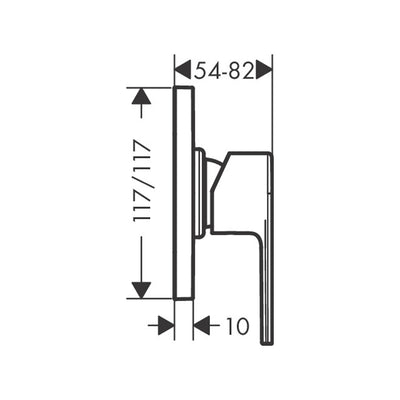 Hansgrohe Vernis Shape Single Lever Shower Mixer in Chrome With Concealed Installation Set (71658000)