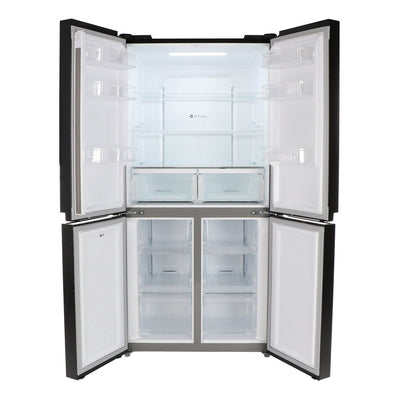 Husky 545L French 4 Door Fridge & Freezer In Black Stainless Steel Refrigerator (HUS-545FDBIX)