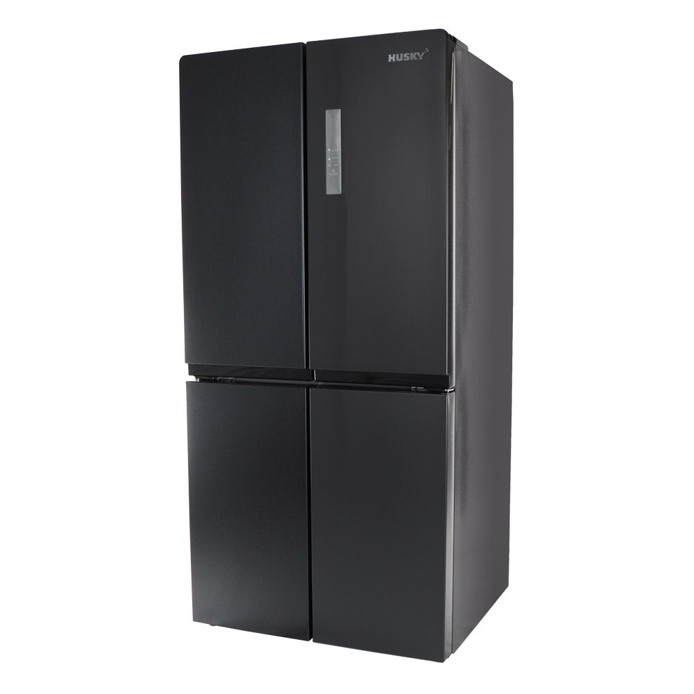 Husky 545L French 4 Door Fridge & Freezer In Black Stainless Steel Refrigerator (HUS-545FDBIX)