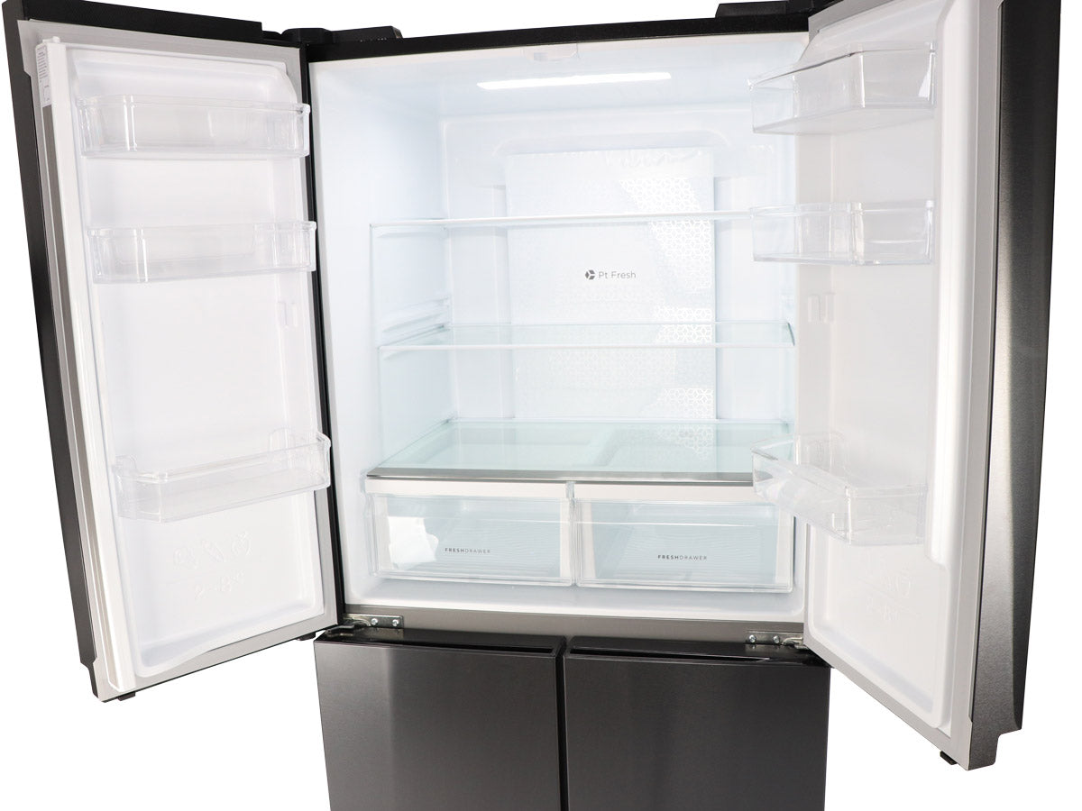 Husky 545L French 4 Door Fridge & Freezer In Black Stainless Steel Refrigerator (HUS-545FDBIX)