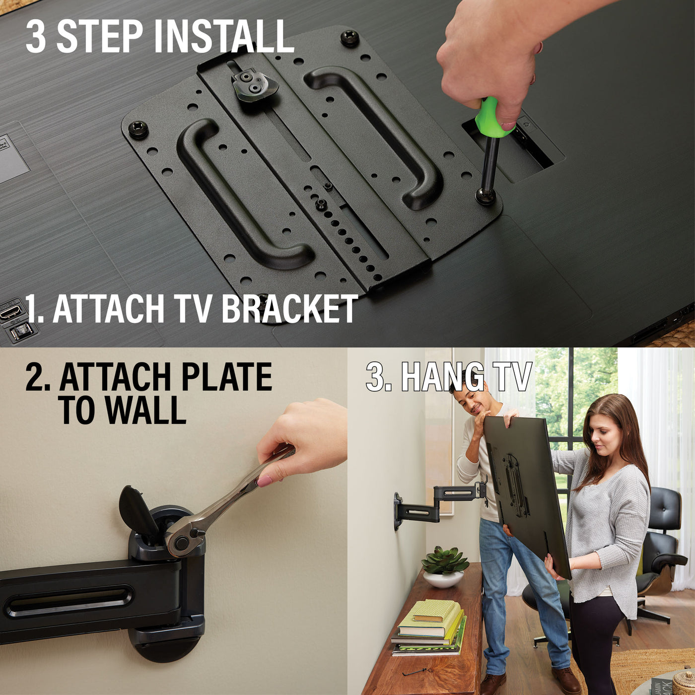 SANUS Small Advanced Full-Motion 4D® + Shift™ TV Wall Mount up to 18kg 19"-43" (VSF917-B2)