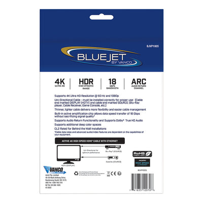 Bluejet 4K Ultra HD 18GBPS HDMI Cable - 35 Ft Length (BJVP1005)