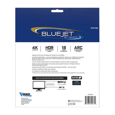 Bluejet 4K Ultra HD 18GBPS HDMI Cable - 50 Ft Length (BJVP1006)