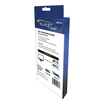 Bluejet RG6 PAL TV Antenna Cable - 6 Ft Length (BJVP1011)