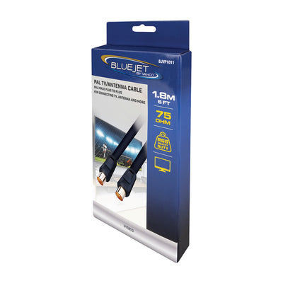 Bluejet RG6 PAL TV Antenna Cable - 6 Ft Length (BJVP1011)