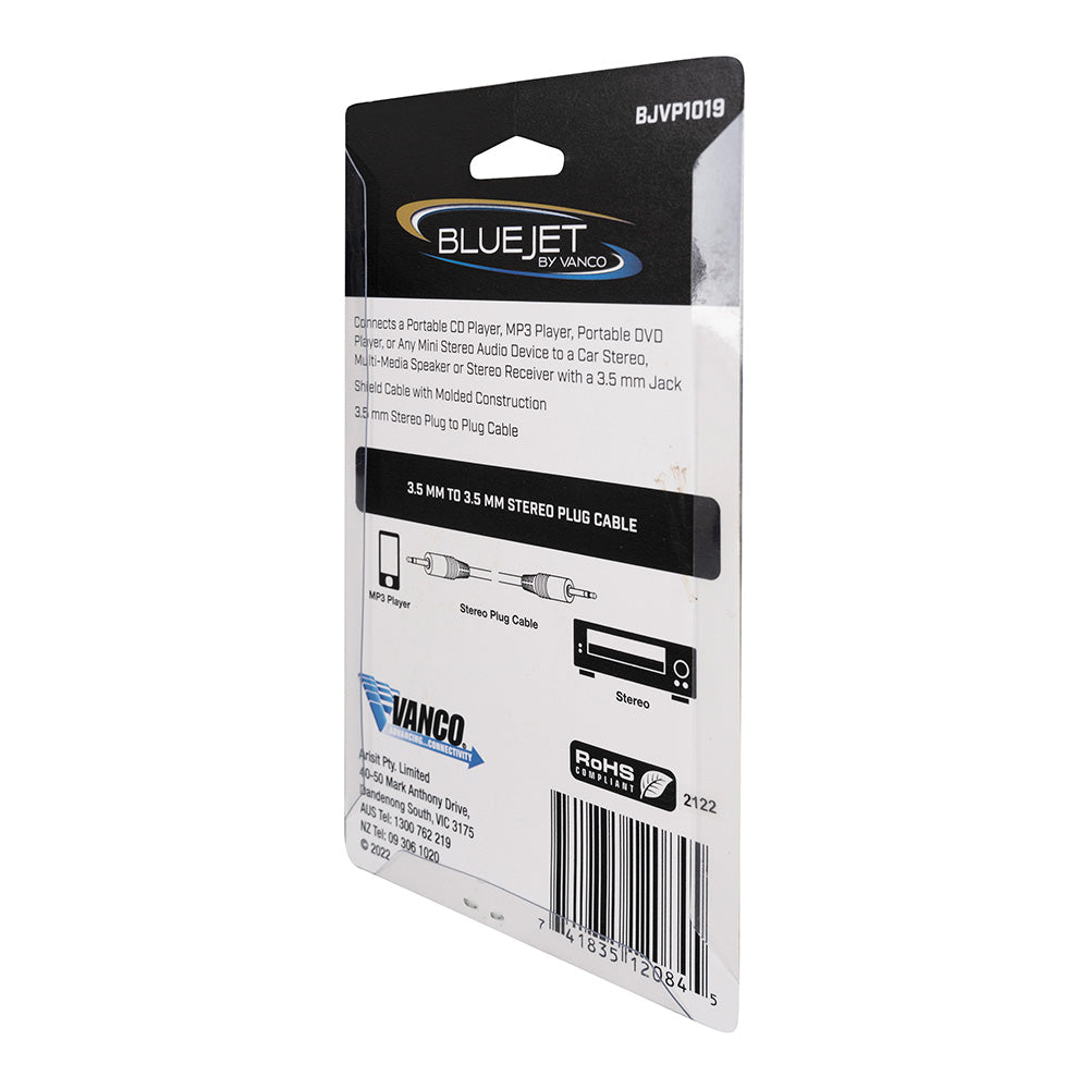 Bluejet 3.5mm AUX Stereo Plug Cable - 1.5m Length (BJVP1019)