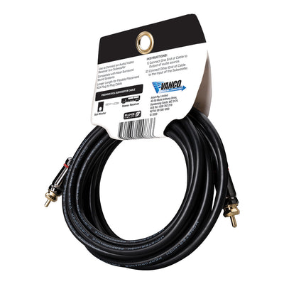 Bluejet RCA Subwoofer Audio Cable - 12 Ft Length (BJVP1022)