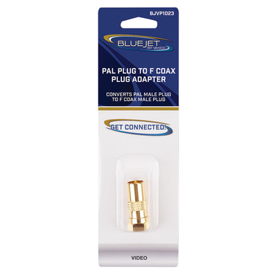 Bluejet PAL Plug to F-Coax Male Plug Adapter (BJVP1023)