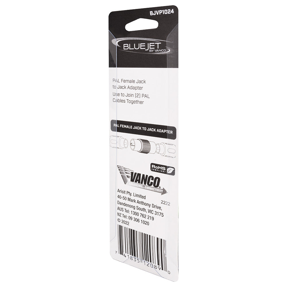 Bluejet PAL Female Jack to Jack Adapter (BJVP1024)