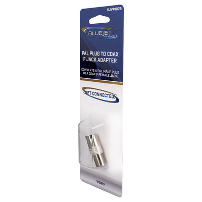 Bluejet PAL Plug to F-Coax Female Jack Adapter (BJVP1025)