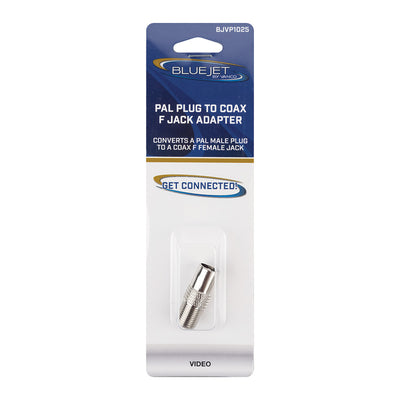 Bluejet PAL Plug to F-Coax Female Jack Adapter (BJVP1025)