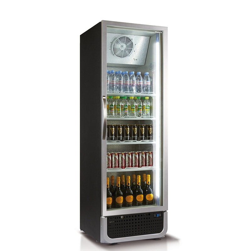 Husky 486L Single Glass Door Commercial Fridge in Black (C5PRO-H-BK-AUHU)