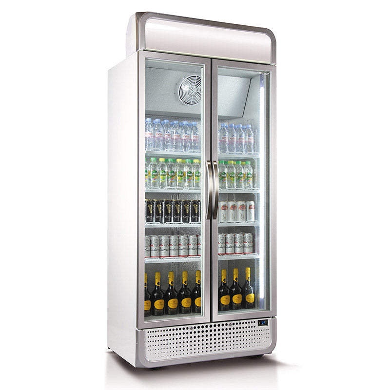 Husky 795L Double Glass Door Commercial Fridge in White (C8PRO-H-WH-AU)