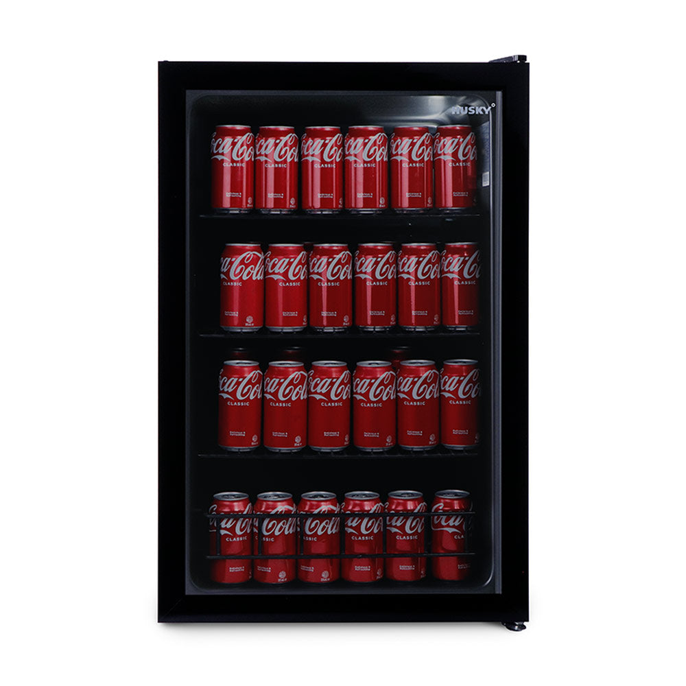 Husky 130L Single Glass Door Under Counter Bar Fridge In Black (CKK130-292-BKAU.1)