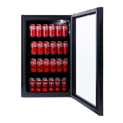 Husky 130L Single Glass Door Under Counter Bar Fridge In Black (CKK130-292-BKAU.1)