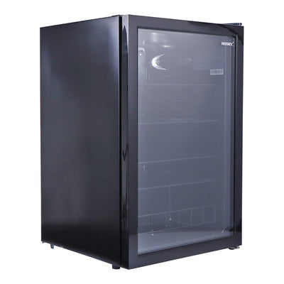 Husky 130L Single Glass Door Under Counter Bar Fridge In Black (CKK130-292-BKAU.1)