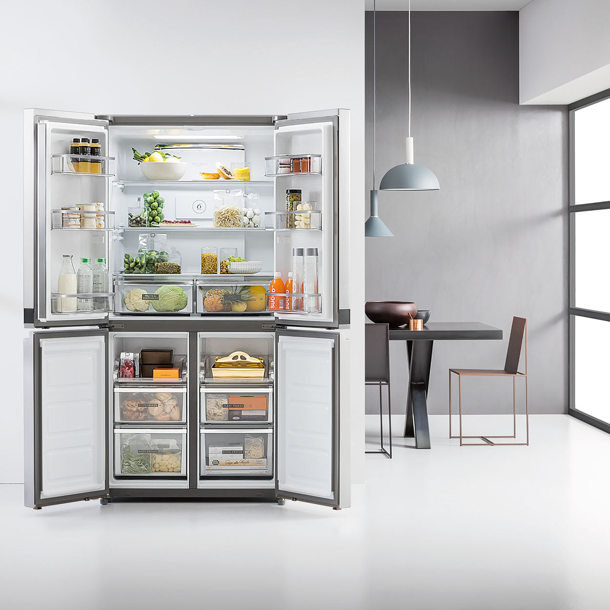 Whirlpool 595L French Door Fridge & Freezer In Stainless Steel (WQ70900SXX)
