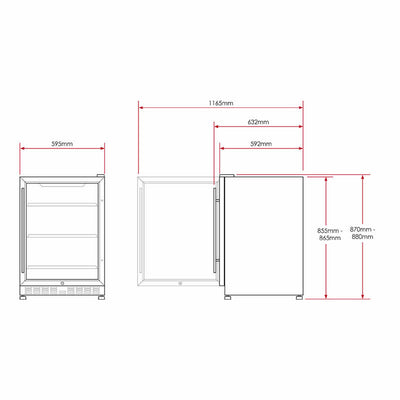 Husky Riserva 154L Drinks Chiller in Matt Black - Left Hand Hinge (HUSDSC54MBZYLH)