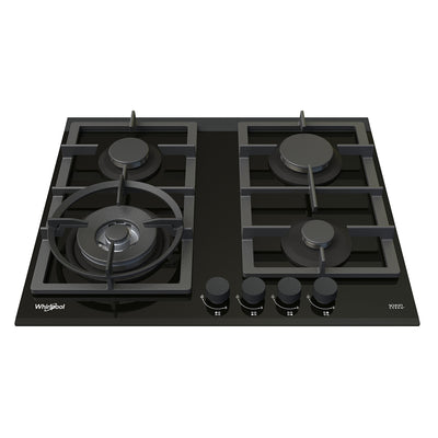 Whirlpool 60cm 4-Burner Black Glass Gas Cooktop (GGW610NBAUS)