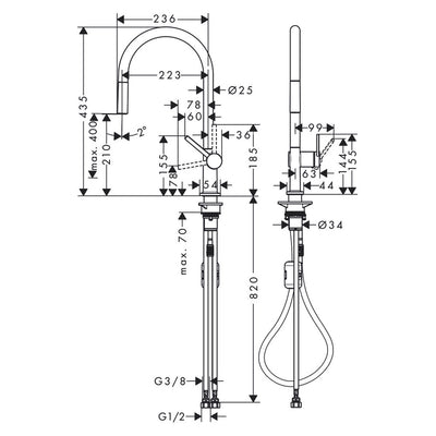 Hansgrohe Talis M54 Kitchen Mixer Tap With Pull-Out Spout in Matt Black (72802673)
