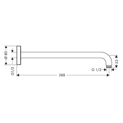 Hansgrohe Wall Mounted Shower Arm in Matt Black (27413670)
