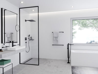 Hansgrohe AddStoris Single Bath Towel Rail Matt Black (41747670)