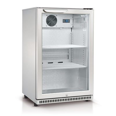 Husky 118L Single Glass Door Outdoor Bar Fridge/Drinks Chiller in Silver (HUS-C1-840)