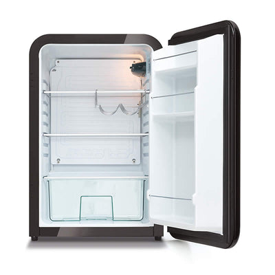 Husky 112L Solid Door Retro Style Bar Fridge in Black (HUS-RETRO112BLK.1)