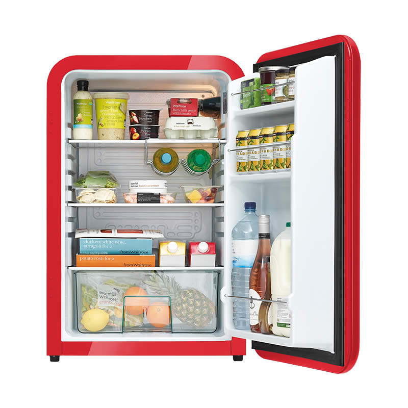 Husky 110L Retro Style Bar Fridge in Red (HUS-RETRO110RED) - Discontinued Model