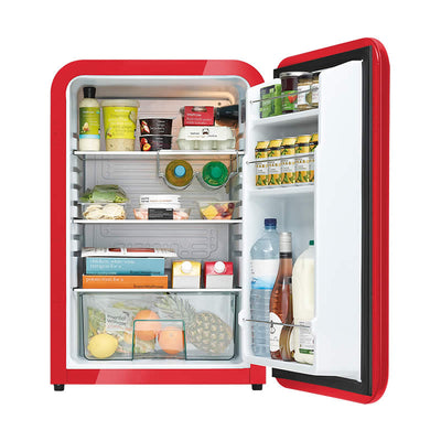 Husky 110L Retro Style Bar Fridge in Red (HUS-RETRO110RED) - Discontinued Model