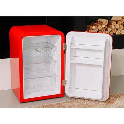 Husky 110L Retro Style Bar Fridge in Red (HUS-RETRO110RED) - Discontinued Model