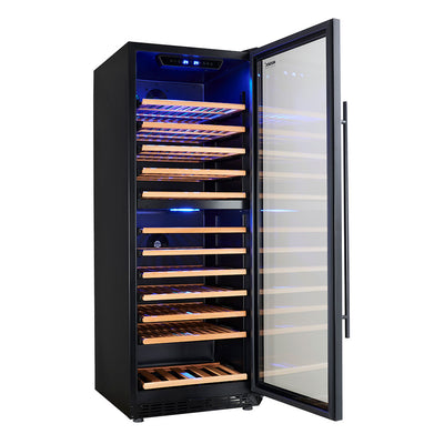 Husky Vino Pro 380L Dual Zone Freestanding Wine Fridge in Black Door Trim (HUS-WC128D-BK-ZY)