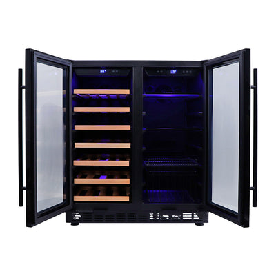 Husky Vino Pro Double Door Wine Fridge & Drinks Chiller in Black Door Trim (HUS-WC66B-BK-ZY)