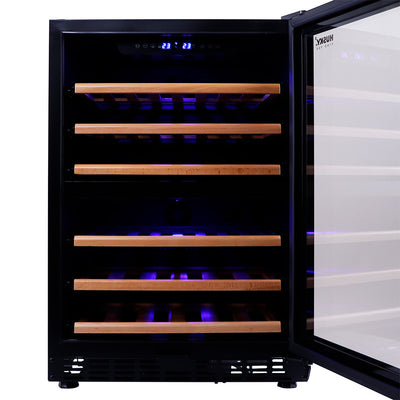 Husky Vino Pro 154L Dual Zone Under Counter Wine Fridge in Black Door Trim (HUS-WC54D-BK-ZY)