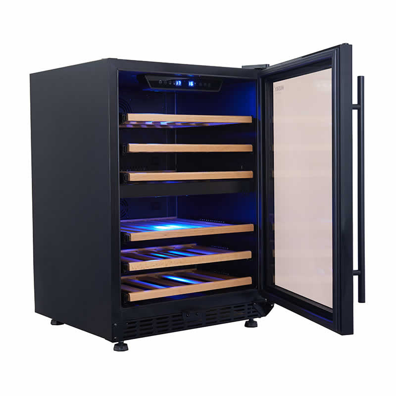 Husky Vino Pro 154L Dual Zone Under Counter Wine Fridge in Black Door Trim (HUS-WC54D-BK-ZY)