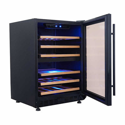 Husky Vino Pro 154L Dual Zone Under Counter Wine Fridge in Black Door Trim (HUS-WC54D-BK-ZY)