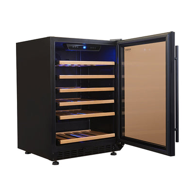 Husky Vino Pro 154L Single Zone Under Counter Wine Fridge in Black Door Trim (HUS-WC54S-BK-ZY)