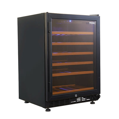 Husky Vino Pro 154L Single Zone Under Counter Wine Fridge in Black Door Trim (HUS-WC54S-BK-ZY)