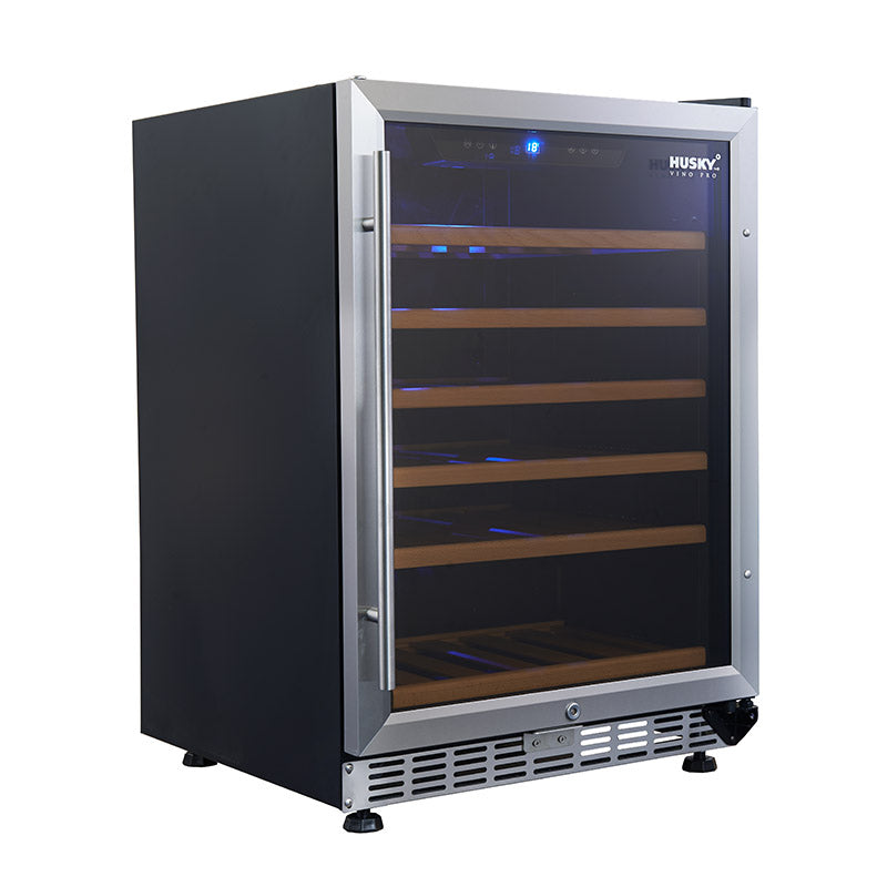 Husky Vino Pro 154L Single Zone Under Counter Wine Fridge in S/Steel Door Trim (HUS-WC54S-ZY)