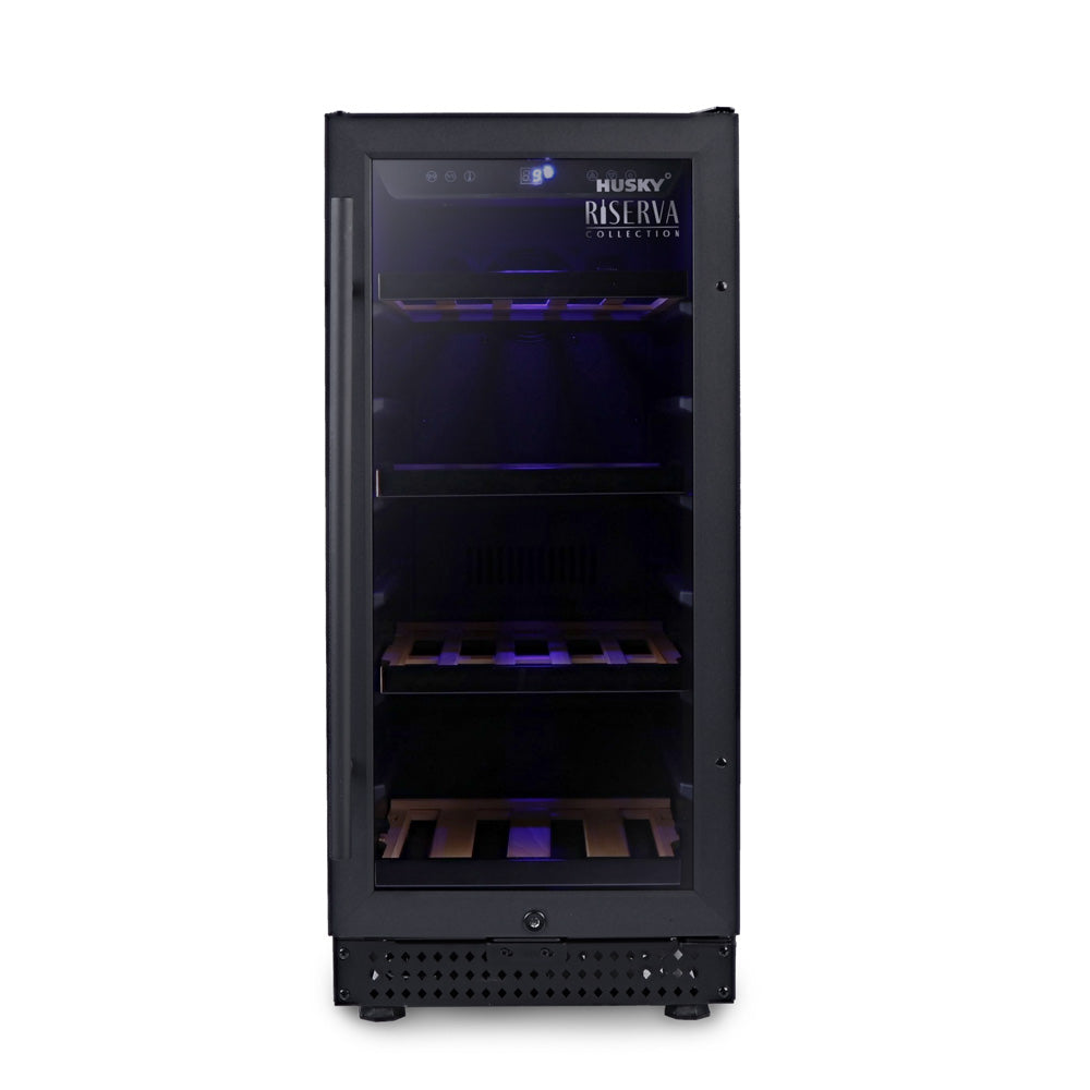 Husky Riserva 80L Dual Zone Wine Fridge in Matt Black (HUSWS33DMBZY)