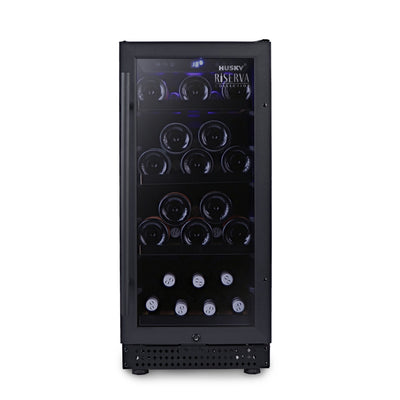 Husky Riserva 80L Dual Zone Wine Fridge in Matt Black (HUSWS33DMBZY)