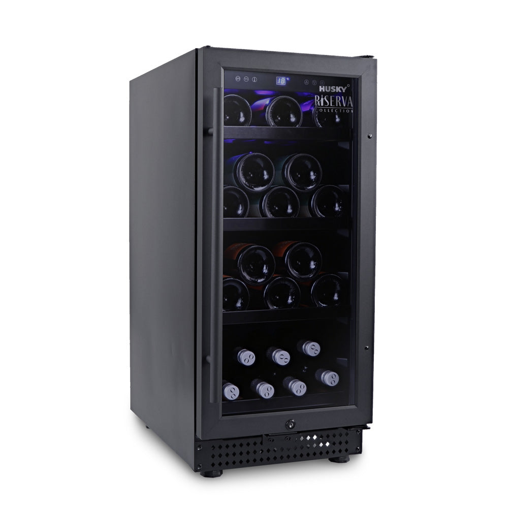 Husky Riserva 80L Dual Zone Wine Fridge in Matt Black (HUSWS33DMBZY)