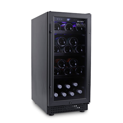 Husky Riserva 80L Dual Zone Wine Fridge in Matt Black (HUSWS33DMBZY)