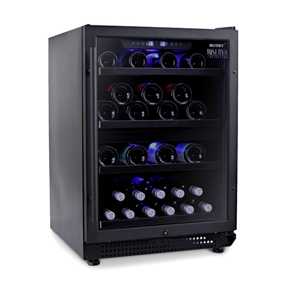 Husky Riserva 154L Dual Zone Wine Fridge in Matt Black (HUSWS54DMBZY)