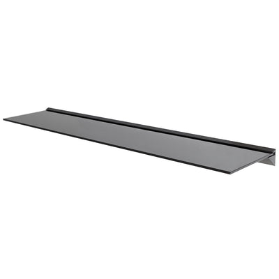 Mahara Black Floating Shelf - Tempered Safety Glass Shelf 8mm Thickness - Mounted Wall
