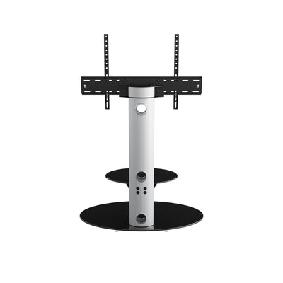 Mahara Glass TV Stand with TV Mount & Oval Shelf - TV Floor Stand for 32–65"