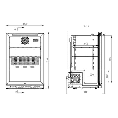 Husky 118L Single Door Alfresco Drinks Chiller With Anti-Condensation Door In Black (ALF-C1-BLK-840)